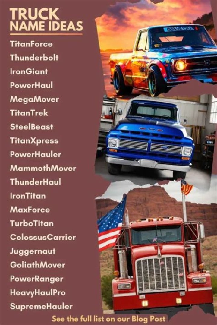 Cool Truck Names for Boys: A Comprehensive Guide